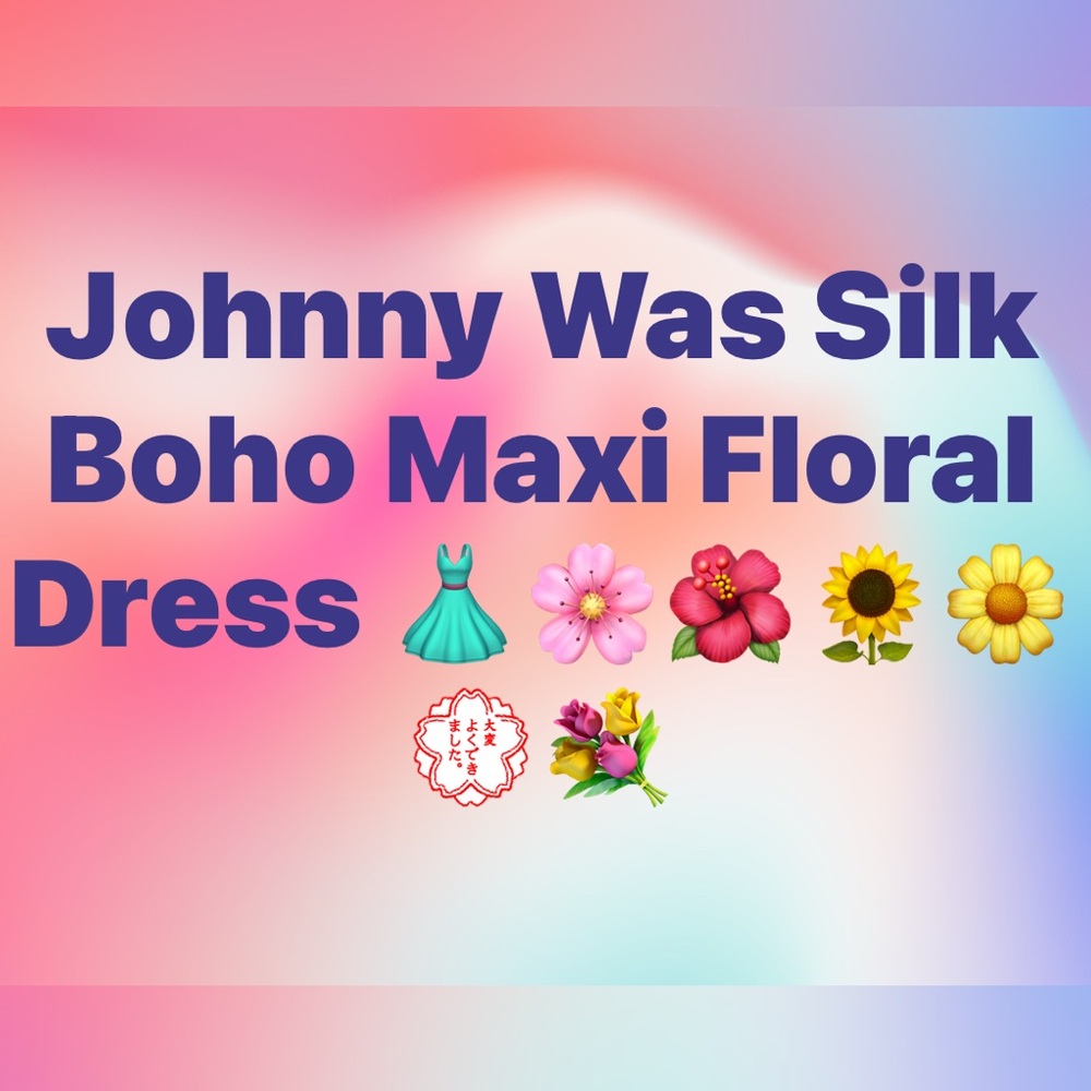 Johnny Was Multicolor Floral Silk Dress